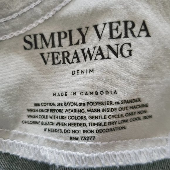 Simply Vera Vera Wang SVVW Mid Rise Boot Cut Jeans Dark Wash Sz 14PS - Picture 9 of 9